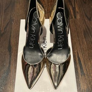 Calvin Klein Hayden gold heels